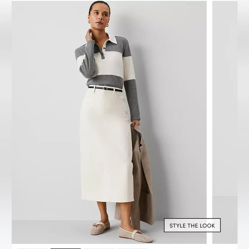 Ann Taylor Weekend Collection Denim Column Skirt - Picture 2 of 5